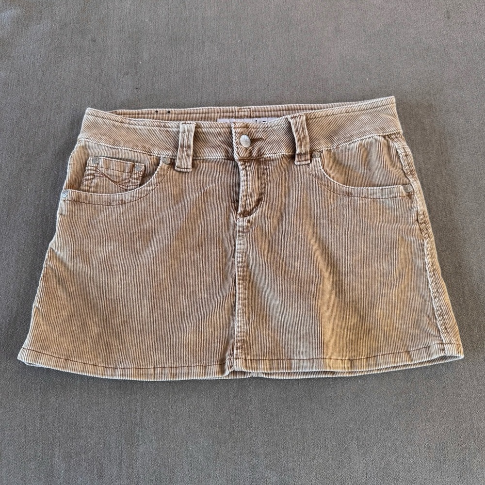 Vintage Tan Corduroy Mini Skirt